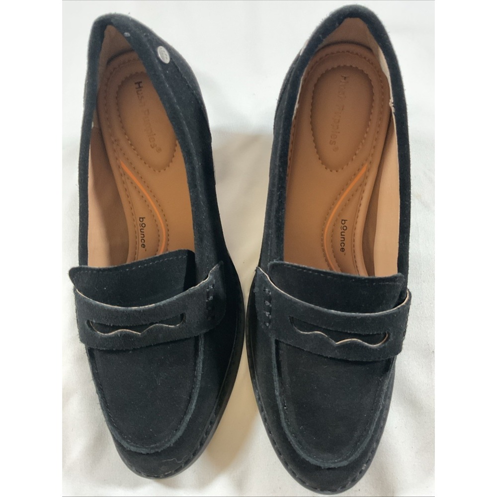 Hush Puppies Black Suede Leather Heels Women's Size 6M‎